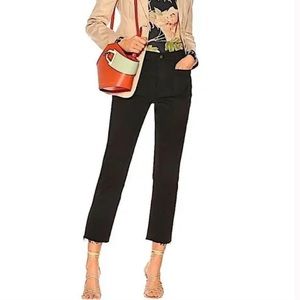 FRAME Le Bardot Straight High Rise Jeans in Film Noir Black Women’s size 30